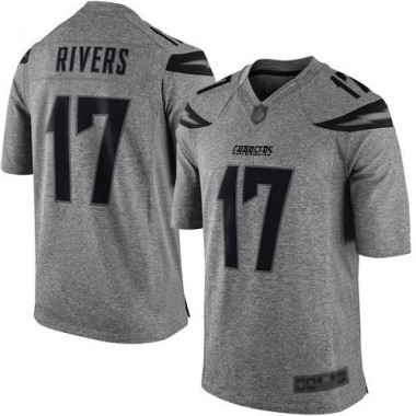 Los Angeles Chargers NFL Football Philip Rivers Gray Jersey Men Limited #17 Gridiron